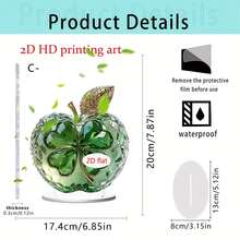 1/3件装亚克力四叶草装饰品，波西米亚风格，带巫师帽和小矮人图案，适合家居、办公室、爱尔兰主题幸运装饰，2D - 多色 - 查看 10