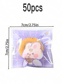 500个雪花图案糕点自粘袋，饼干包装袋，卡通自封袋，月饼牛轧糖烘焙透明袋 - 彩色 - 查看 12