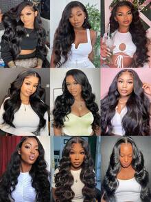 3 Packs 22 Inch Blended Hair Body Wave Bundles Hair Unprocessed Bundle Hair, Natural Black Long Curly Wave Hair Extensions Quick Weaves Remy Double Weft Water Wave Bundles For Women - S1 - View 10