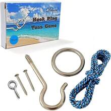Hook And Ring Toss Game - Kit Swing Game - Ring Toss Game Set With String And Hooks OutdoorIndoor - Blue 1 - View 2