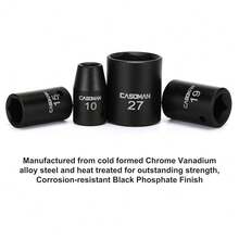 1/2Inch Drive Shallow Impact Socket Set, Metric, 10mm32mm, CRV, 6Point, 20Piece 1/2&Quot; Shallow Sockets Set With... - B07QL2VQ5C - View 3