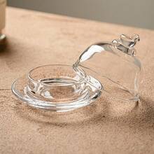 1pc Glass Cake Display Plate, Home Biscuit Fruit Dust Cover, Creative Bird Design Cake Dome, Commercial Dessert Tray, Party Snack Plate, Restaurant, Home, Hotel - Transparent - View 5