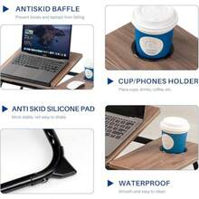 Mumoo Bear Laptop Desk For Bed CouchLap Desk For Laptop Portable Laptop Stand Small Adjustable Laptop Desk Foldable Bed Table For Laptops And Writing Bed Tray Table With Cup Holder Brown