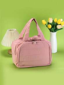 1 个大容量双开口纯色洗漱包，女士便携式度假化妆包，多口袋多槽多功能化妆包，时尚简约分区收纳包，暑假旅行必备品，返校学校用品包，用于学校洗漱包旅行 - 黃色 - 查看 17