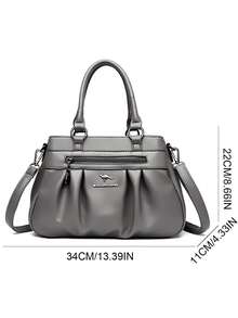 Sac à main femme de grande capacité conventionnel, sac doux de haute qualité, de mode et de style rétro. Nouveau modèle 2024 - Gris - Voir 2