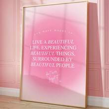 1pc Unframed Wall Art Print: Cherry Bow, Lucky Girl. Ideal Gift For Bedroom, Living Room, Hallway, Wall Art, Wall Decoration, Winter Decoration, Room Decoration Gifts, Birthday Gifts - Multicolor - View 4