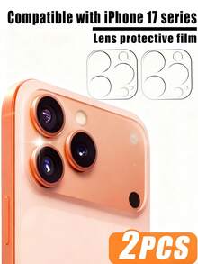 2 szt. kompatybilne z obiektywem aparatu 17 Pro Max, szkło na obiektyw aparatu, HD, przezroczysta folia ochronna, odporna na zarysowania, kompatybilna z 17 Air 17 Pro Max 16 16Pro 16Promax 15 14 13 12 11, twardość 9H, szkło hartowane, do codziennego użytku, do biura, domu, do ochrony obiektywu, do telefonu, do aparatu, wodoodporna, odporna na wstrząsy, odporna na upadki, odporna na zarysowania