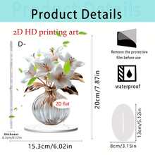1/4/20 Adornos de rosa de cristal, placas acrílicas divertidas y multifuncionales para el hogar, dormitorio y decoración de escritorio, regalos románticos del Día de San Valentín - Multicolor - Ver 11