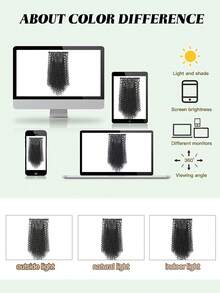 26 Inch Natural Black Curly Clip-In Hair Extensions, Lace Clip-In Wavy Invisible Synthetic Hair Extensions, For Women - Multicolor - View 10