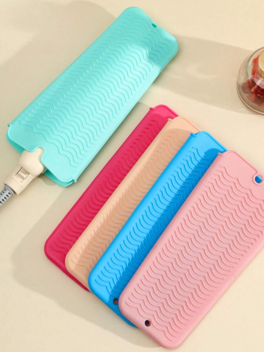 Hanging Silicone Heat-Resistant Mat, Hair Straightener Storage Bag Combo Cosmetic Organizer Bag, Mini Bag For Hair Straightener, Curling Iron, Salon Tools Travel, Makeup Brush Holder, Cosmetic Container, Makeup Bag Travel - Multicolor - View 1