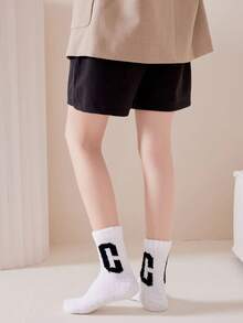 3 pares de calcetines de felpa coral para mujer, con diseños de letras y deportes, cálidos y cómodos, sin desprendimiento, aptos para dormir y usar en casa, otoño/invierno, calcetines acogedores - Multicolor - Ver 4