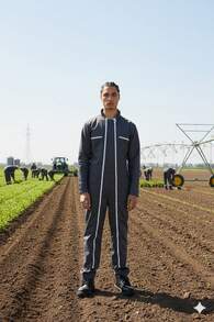 THEGEWA JUPITER PRO WORK COVERALL - WORK SUIT WITH DOUBLE ZIPPERS - 2 COLORS TO CHOOSE FROM: GREY AND GREEN, VARIOUS SIZES FROM S TO 3XL. Plain, Regular Fit, Wrap-Around Work Coverall - 灰色 - 查看 5