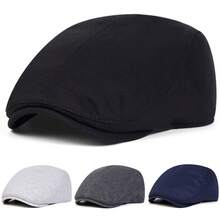 1pc Men's Patchwork Beret Hat, Fashionable Geometric Pattern Newsboy Cap, Outdoor Casual Warm Front Closure Hat Suitable For Autumn/Winter, Street, Business, Party