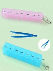 Cutie de pastile transparente cu 7 compartimente, rezistentă la umiditate, cutie de pastile dreptunghiulară mică portabilă, potrivită pentru călătorii și utilizare zilnică (luni până duminică). Recipient reutilizabil, rezistent la praf, umiditate, impermeabil și etanș. Cutie de pastile, cutie organizator, potrivită pentru călătorii, acasă și în mașină. Ideală pentru depozitarea medicamentelor, inelelor și a altor obiecte mici. Recipient reutilizabil, rezistent la praf, umiditate, impermeabil și etanș. - Multicolor - Vizualizare 15