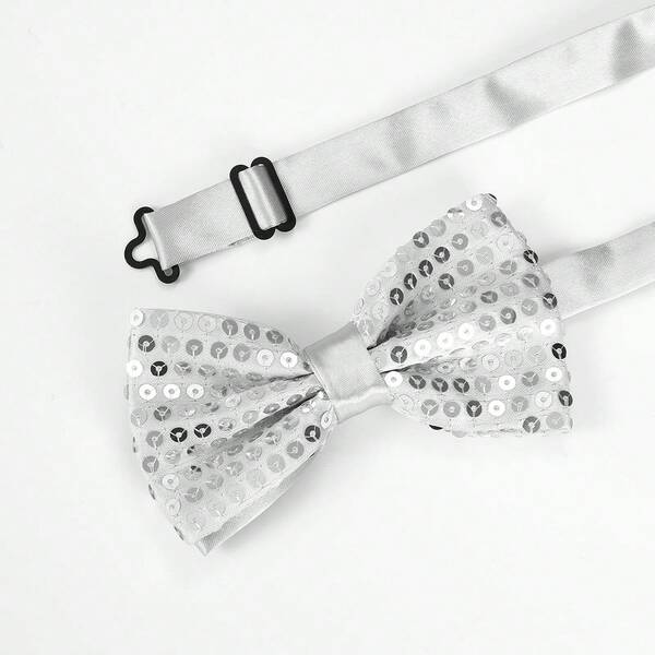1pc High-Quality Double-Layer Sequin Bow Tie, Perfect For Holiday Atmosphere, Essential For Christmas And New Year