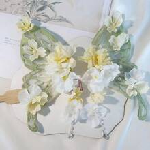 A Large Butterfly Hair Clip With Flowers And Silk Flowers, Side Clip, Super Fairy Fluttering Moth, Sweet Princess Hair Accessory, Ancient Style Hanfu Hair Ornament - 2 - 查看 8