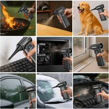 涡轮喷气风扇便携式清洁吹风机工具 Type-C 充电 130000RPM 3 档可调电动空气除尘器汽车吹雪， - 黑色 - 查看 7