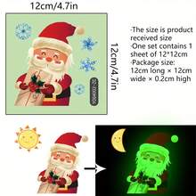 1Pc New Christmas Fluorescent Craft Santa Claus Wall Sticker, Suitable For Bedroom, Living Room And Bathroom Switch Background Decoration, Seasonal Home Decoration, Holiday Home Decoration, Holiday Design, Modern Holiday Decoration, High Quality Adhesive, Easy To Apply Decorations, Decorative Stickers, Holiday Gift Shoppers, Home Decorators