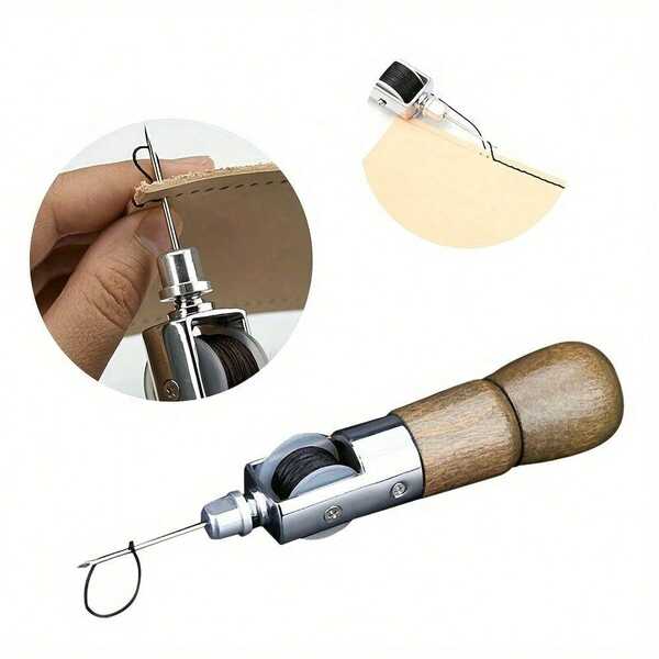 1 Set Professional Leather Sewing Awl Kit With Needles Set For DIY Craft Repair And Stitching