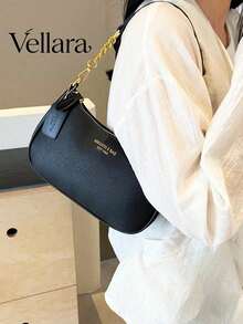 『US-Based Shipping』1pc Solid Color PU Leather Shoulder Bag For Women, Versatile Crossbody Bag For Commuting, Adjustable Shoulder Strap,Fashion Purses For Women 2025 PU Leather Shoulder Bag Crossbody Bag With Chain Chic Hobo Bag Underarm Bag Handbags For Women,Women's Zipper Small Underarm Bag Chain Leather Crossbody Bags Elegant Shoulder Handbags Purse,Purse ,Crossbody Shoulder Strap, For Autumn & Winter, Warm Winter, Outdoors,Bolsos Para Mujer,Tote Bags For Women,Bags For Women,Shoulder Bag,Carteras,Carteras Para Mujer,Bolsas,Designer Handbags,Crossbody Bags For Women,Mochilas Para Mujer,Handbags For Women - 黑色 - 查看 2