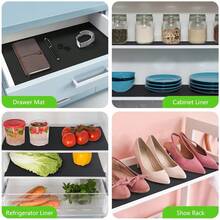 Non-Slip Draw Mat Shelf Liner Storage Pad Kitchen Cabinet Cupboard Drawer Mat - Hitam - View 4