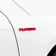 Pegatina metálica de coche TURBO, emblema adhesivo para portón trasero disponible en plateado/negro/rojo - Multicolor - Ver 8