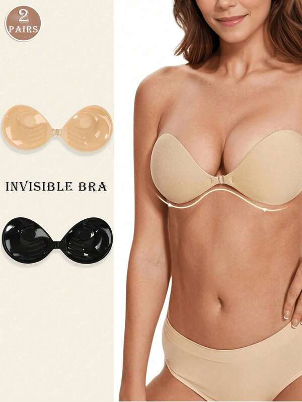 Thick 3 Cm Invisible Backless Strapless Silicone Breast Petals Enhancing Push-Up Bra Cup Sticky Invisible Bra Pads For Dresses, Bridal Gowns