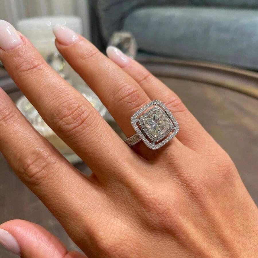 New Fashion Inlaid Ring For Women Engagement Ring Simple And Elegant, Suitable For Daily Wear Or Party Fashion Women's Ring Jewelry Accessory Exquisite Gift For Women Valentine's Day Engagement - Bạc - Xem 1