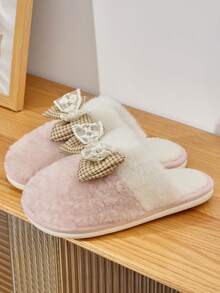 Cute Pink Kitten Design Slippers, Soft Plush Lining, Comfortable Anti-Slip Indoor Shoes For Women, Winter