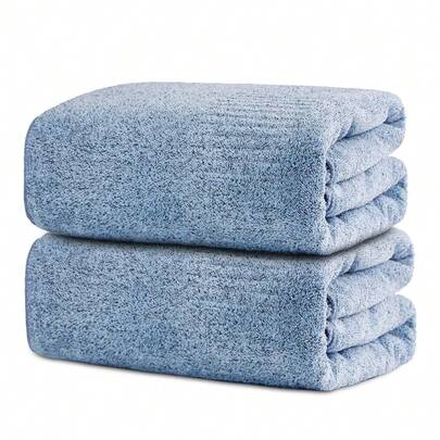 Pack Of 2 Bath Towel, Premium Bamboo Fibre Bath Sheets 90 X 160cm, Super Soft, Highly Absorbent &Amp; Quick Dry Bath Sh...