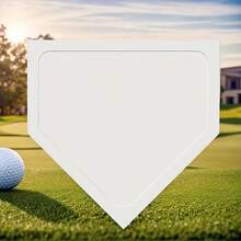 1pc White Rubber Baseball/Softball Base, Non-Slip & Durable, Baseball/Softball Training Equipment, Pitching Rubber, Home Plate, Suitable For Backyard Practice, Baseball/Softball Training Sports Accessory - Perfect Choice For Halloween, Christmas And New Year Sports Gear - White - View 4