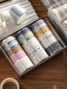 15 Rolls/Box Of Exquisite Lace Pattern Transparent Tape, Waterproof PET Material Creative Design Tape, Suitable For Scrapbook Decoration, Gift Wrapping Decoration, Art Item Decoration Tape, A Gift For Friends - Multicolor - View 5