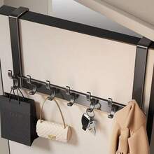 New No-Drill Door Hook, Over-The-Door Hanging Rack, Extended Length Door Mounted Clothes Hanger, Essential For Hanging Clothes. Ideal For Bedroom Storage. - Multicolor - View 3