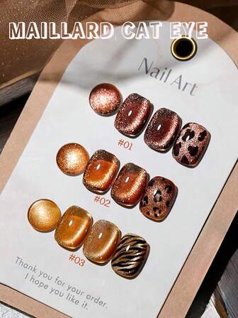 10ml Autumn/Winter Whitening Maillard Caramel Amber Coffee Cat Eye Gel Nail Polish 2025 Hot Selling Super Flash Caramel 3 Color Series Whitening Nail Art Nail Supplies Gold Nails Brown Nails Yellow Nails