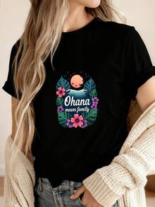Ohana Means Family - Womens T-Shirt - Lilo - Stitch - Film - Animation - Hawaii - Black - View 2