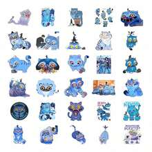 56/112pcs KPOP Stickers, Cartoon Tiger & Devil Stickers, Waterproof Bottle Notebook Stickers, Notebook, Diary, Guitar, Skateboard Stickers, Anime Series - Multicolor - View 4