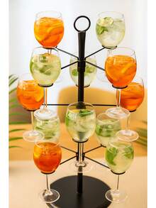 Red Wine Glass Rack Wrought Iron Wine Glass Storage Rack Creative Home Decoration Wedding Decoration High-Foot Glass Metal Hanger - Black - View 1