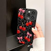 Cherry Leopard Eye Mobile Phone Case Compatible with Apple 16promax//16plus/16/16pro/15promax/15pro/15plus/15/14/14Plus/14Pro/14ProMax/13/13Pro/13ProMax/12/12Pro/12ProMax/11/11Pro/11Pro Max - Estilo 1 (1 pieza) - Ver 3