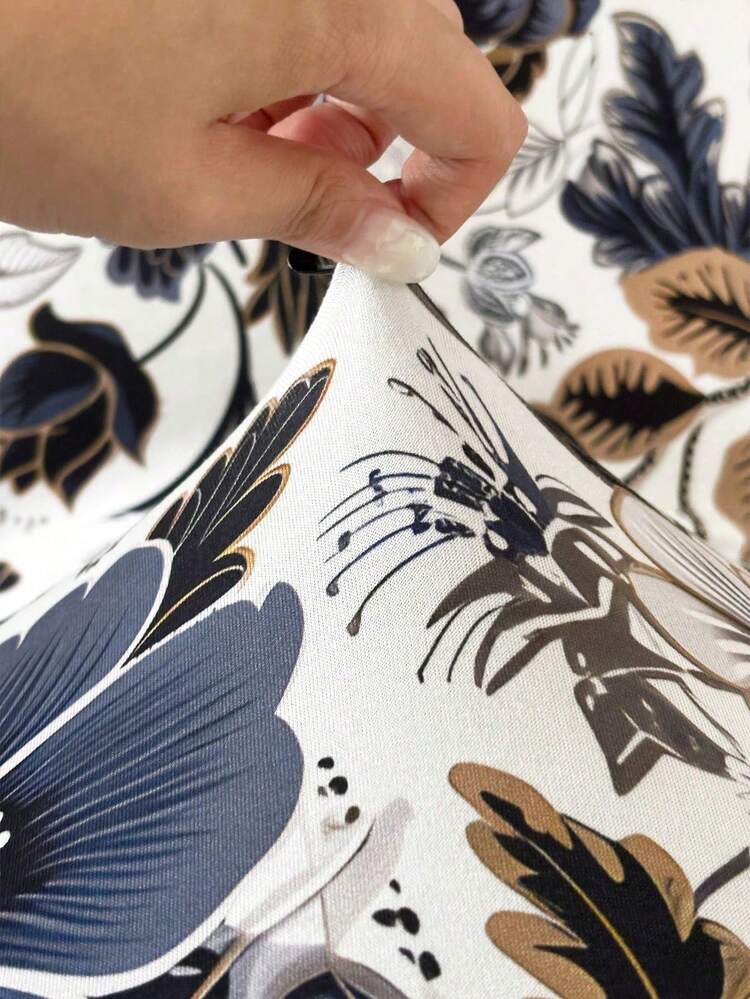 1pc Leaf Print Sofa Cushion Cover, Modern Tropical Leaf Print Sofa Seat Cushion Cover, Suitable For Home - Multicolor - View 7