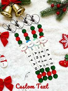 1 Pc Customized Round Silicone Bead Keychain, Personalized English Letters, Name Keychain, Bag Accessories, Gifts For Relatives And Friends