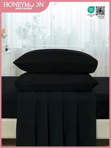 2件套超细纤维枕套（不含枕芯），柔软透气，100%超细纤维材质，轻盈如云，信封式开口，四季皆可机洗，通过Oeko-Tex认证 - 黑色 - 查看 7