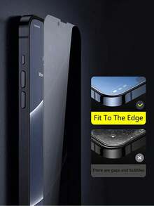 1pc Anti-Spy Tempered Glass Compatible With Iphone 15 14 13 12 11 Pro Max Mini Full Cover Privacy Screen Protector Compatible With Iphone X XR XS MAX - Black - View 7