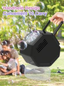 One-Click Bubble Blower, Easy Operation For Children, Automatic Bubble Blowing, Compact And Lightweight With Handle, Great Christmas Gift (Batteries And Bubble Solution Not Included) - Multicolor - View 6