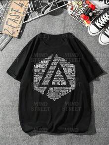Rock Band Nu Metal Linkin Park T-Shirt Unisex Male Female 100% Cotton Top Premium Streetwear New Release Immediate Shipping Various Colors!! Plus Size - 黑色 - 查看 1