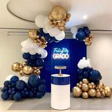 海军蓝气球套装 - 18/12/10/5 英寸深蓝色乳胶气球拱门花环，不同尺寸组合装，适用于生日、毕业典礼、性别揭晓派对、父亲节、独立日、棒球派对、退休派对、派对装饰用品 - 海軍藍 - 查看 6