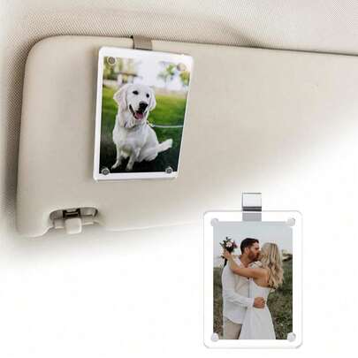 This 2-Pack Magnetic Photo Clip Is A DIY Acrylic Photo Clip That Can Be Attached To Car Sun Visors, Refrigerators, Wallets, Etc. It's Perfect For Decorating Photos Of Family, Friends, Pets, And Individuals. Easy To Install, It's The Perfect Gift For Christmas, Valentine's Day, Thanksgiving, Anniversaries, And Commemorative Photo Frames.