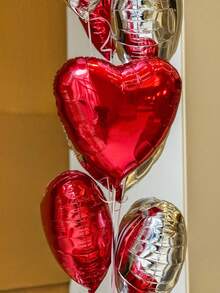 Zestaw 12 balonów w kształcie serca, 18 cali, czerwone, srebrne, różowe złoto, fioletowe balony foliowe, odpowiednie do dekoracji walentynkowych, romantycznych dekoracji, dekoracji na randkę dla par, dekoracji na przyjęcie urodzinowe - Wielokolorowe - Zobacz 4