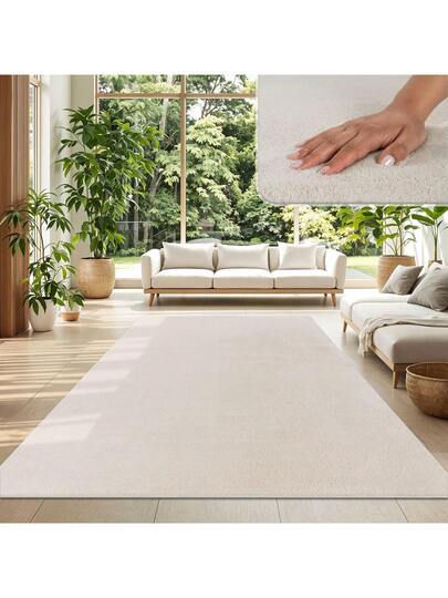 TT Home Vloerkleed Living Room, Short Pile, Plain, Moderne Washable, Colour:Cream, Size: 120 170 Cm view 8