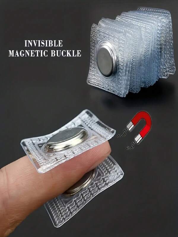 10/20/40pcs Hidden Magnetic Snap,Invisible Magnets Sew In PVC For Thin FabricsInvisible Magnetic Buckles, 1cm/0.39in Metal Stitching Accessories, Suitable For Bags, Clothing, Curtains, Sofa Covers, Hidden Round Magnetic Fasteners With Stronger Magnet, Magnetic Buckle