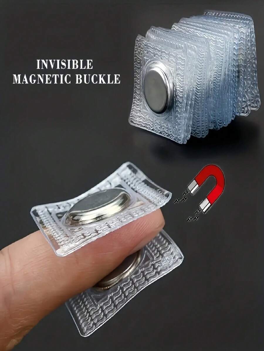 10/20/40pcs Hidden Magnetic Snap,Invisible Magnets Sew In PVC For Thin FabricsInvisible Magnetic Buckles, 1cm/0.39in Metal Stitching Accessories, Suitable For Bags, Clothing, Curtains, Sofa Covers, Hidden Round Magnetic Fasteners With Stronger Magnet, Magnetic Buckle